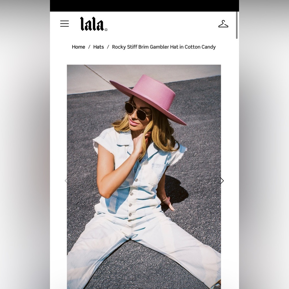 Stiff Brim Gambler Hat in Cotton Candy